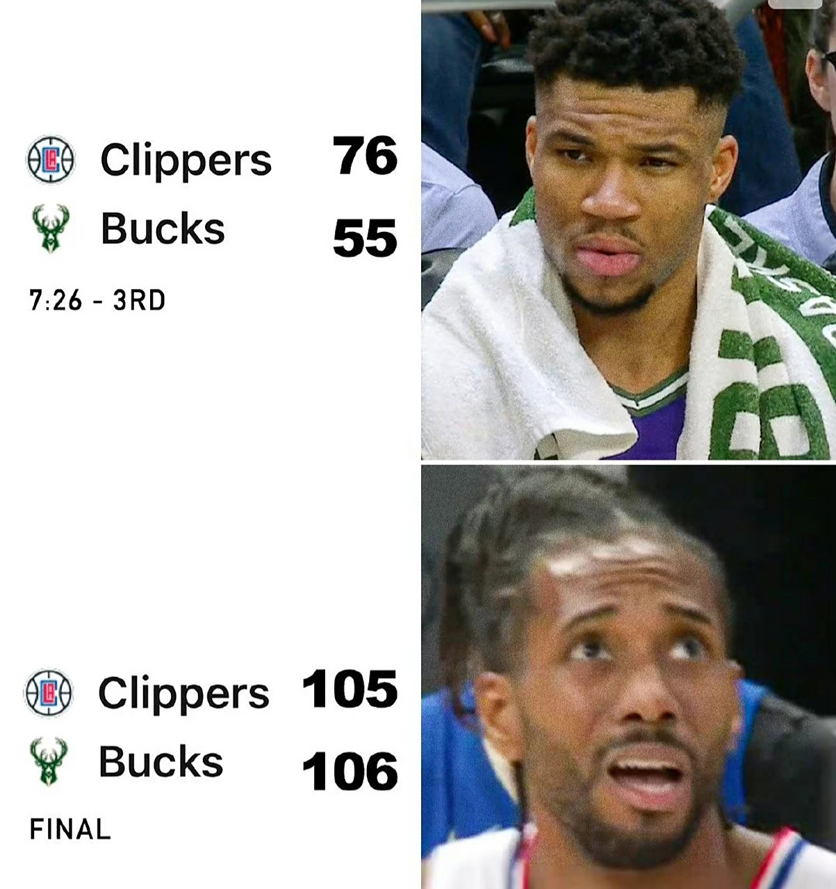 雄鹿不敌快船，失去榜首位置